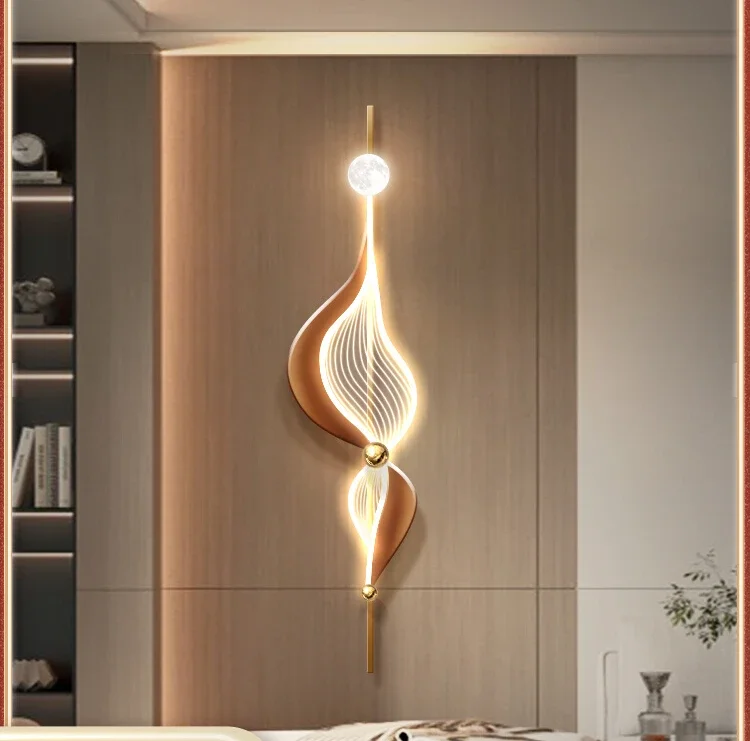 

Italian Minimalist Living Room Decorative Painting TV Background Wall Creative Wall Lamp Three-Dimensional Hallway Led Luminous