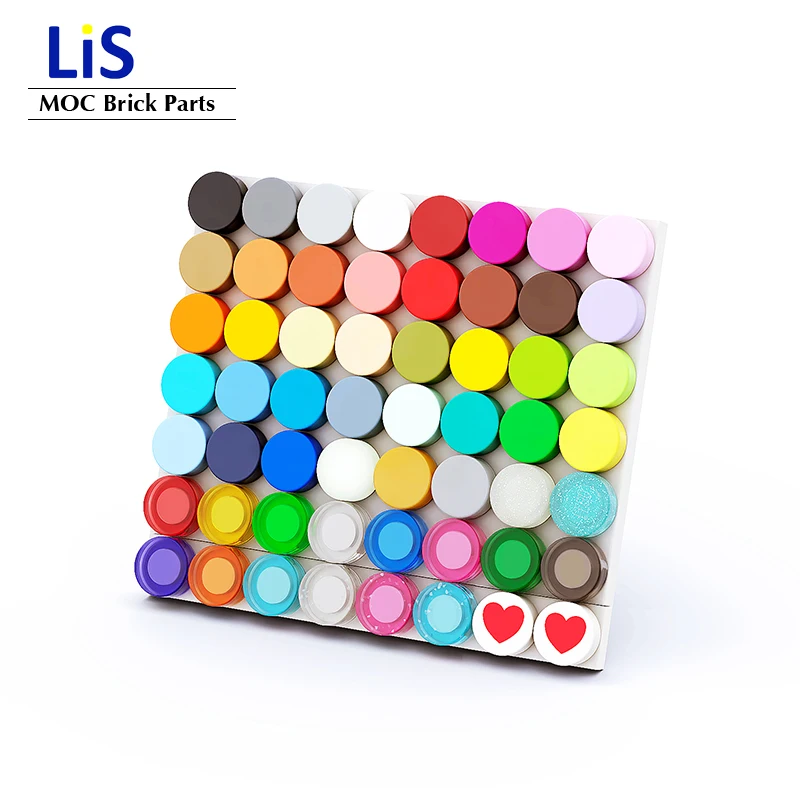 

Lis 900Pcs Building Blocks Round Tile 1x1 Compatible 98138 35380 35381 DIY Educational Bricks Figure Creative DIY Toy Kids Gifts