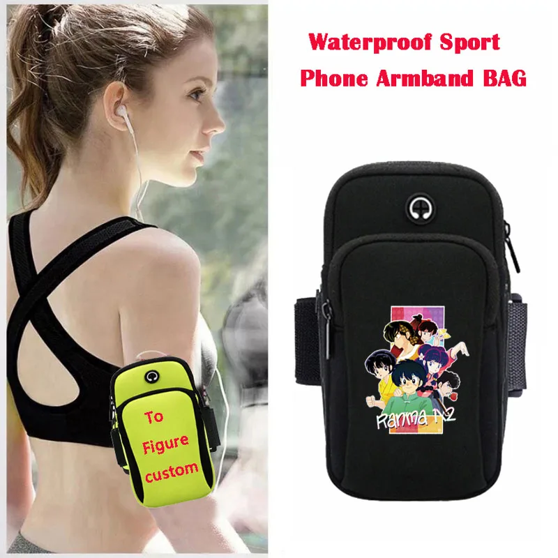 

Unisex Waterproof Sport Arm package Running Jogging Gym Arm Band Mobile Bag Case Cover Holder For anime Ranma ½ Cartoon Arm Bag