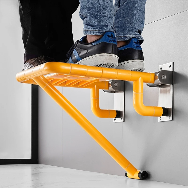 

Modern Folding Shower Chair Wall Mounted Toilet Metal Stool Shower Chair Elderly Design Sillas Pegables Bathroom Furniture