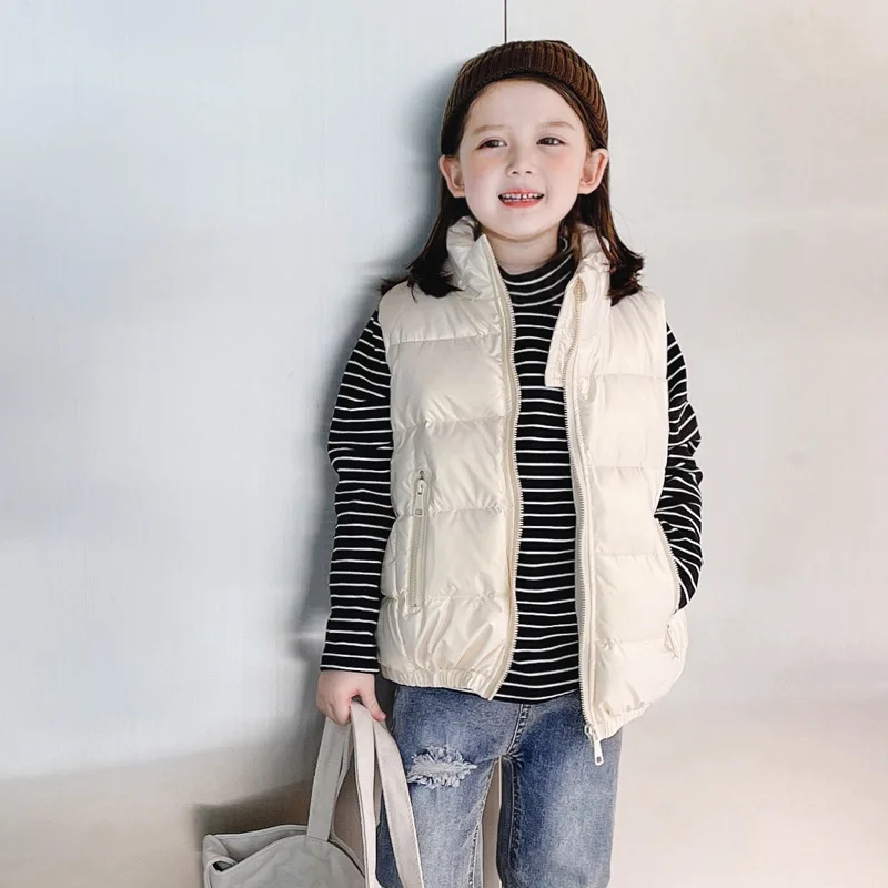 

Новинка 2022, детский пуховой жилет, мужская, детская, тонкая, для девочек, одноразовая шаль, воротник, теплый жилет