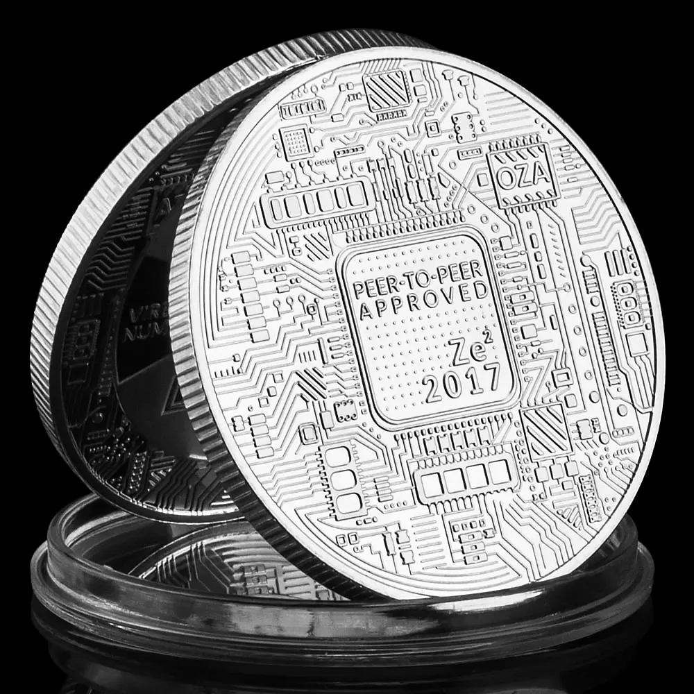 Физическая криптовалюта Коллекционная Серебряная позолоченная сувенирная
