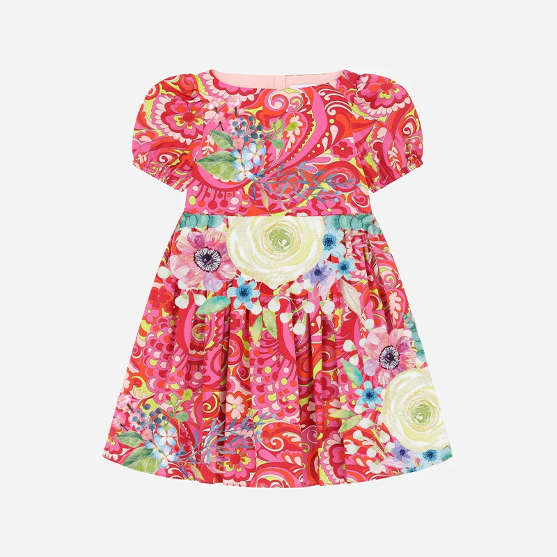 NIGO Girls Floral Print Short Summer Casual Short Sleeve Dress #nigo34975
