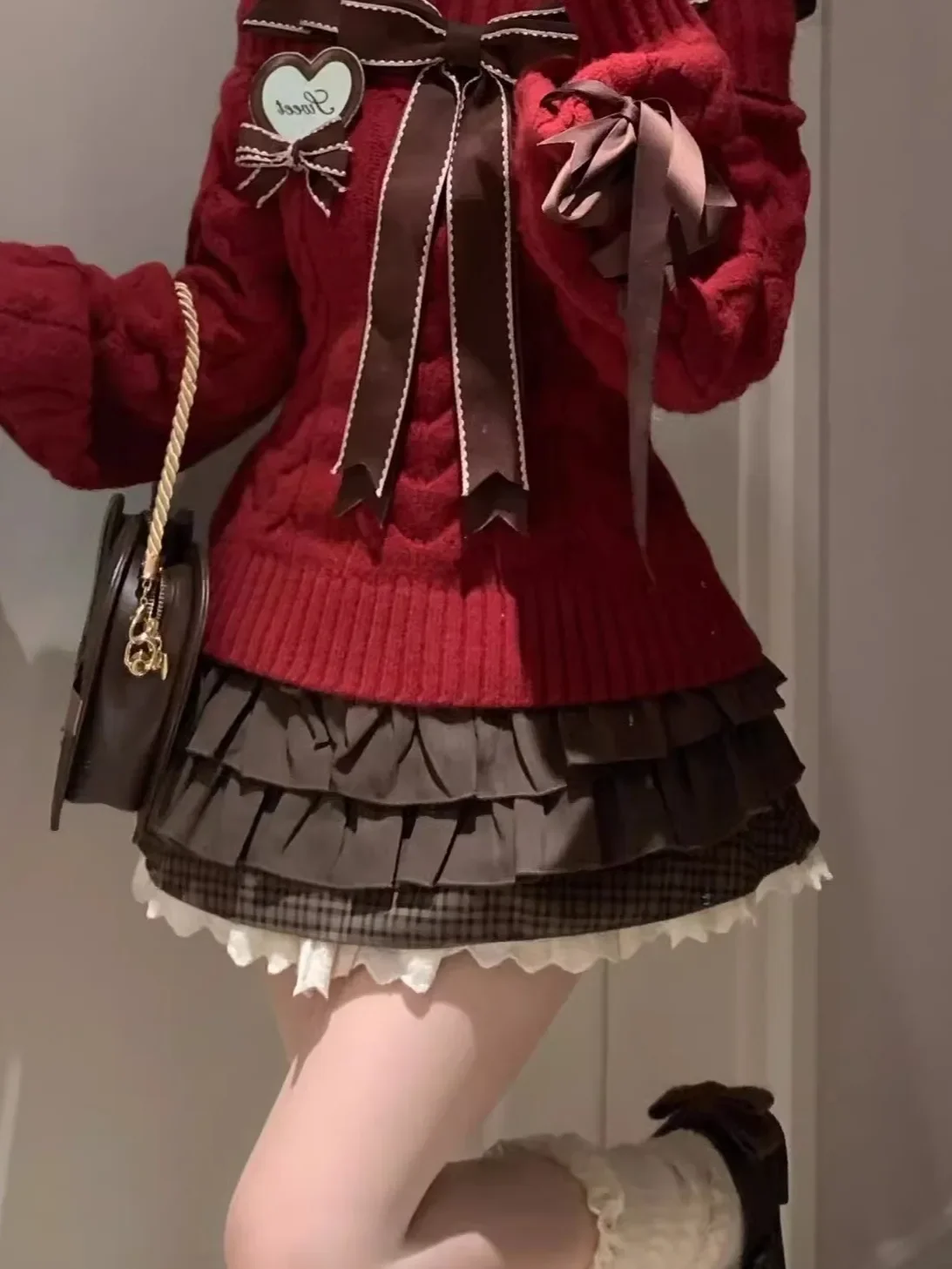 Рождественские красные милые крутые свитера женские облегающие с открытыми