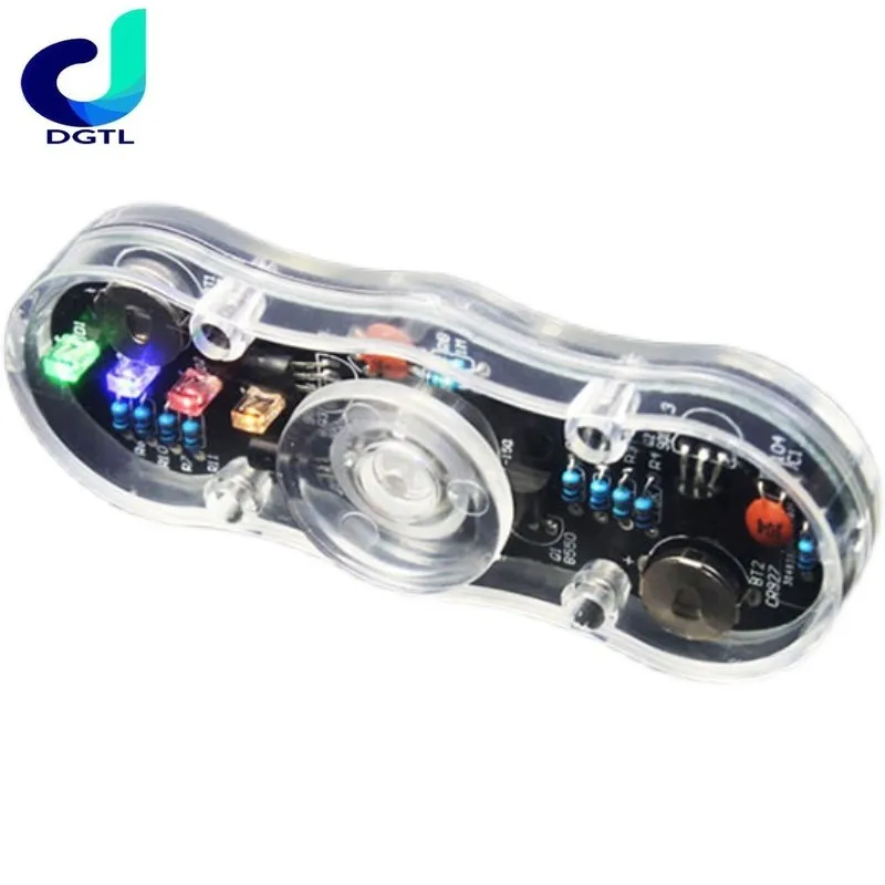 

LED Flashing Fingertip Gyro Kit 2 Leaf Fidget Spinner SMD Fun DIY Electronic Kit 51 Microcontroller Circuit Board Hall Element