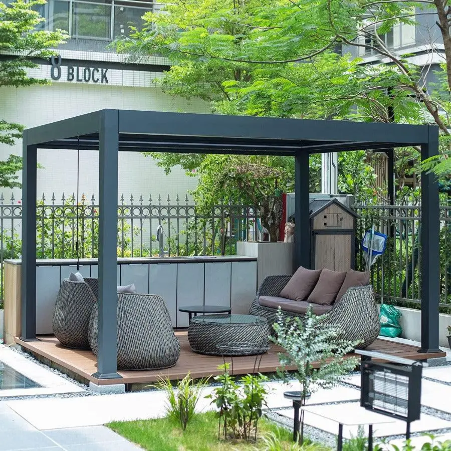 Алюминиевая беседка для улицы моторизованные искусственные пятна с