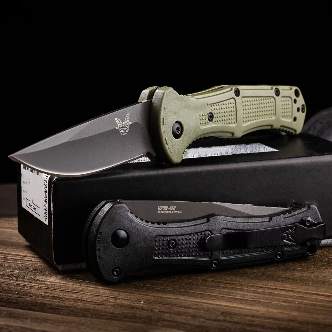 Outdoor BENCHMADE 9070 Folding Knife D2 Blade Nylon Fiber Handle Camping Tactical Defense Pocket Portable Knives EDC Tool