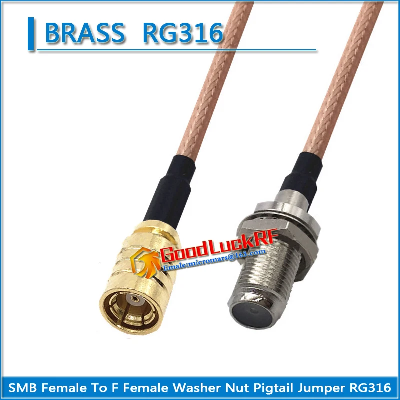 

1X Pcs High-quality SMB Female to F Female Washer O-ring Bulkhead Mount Nut Coaxial Type Pigtail Jumper RG316 Cable SMB to F TV