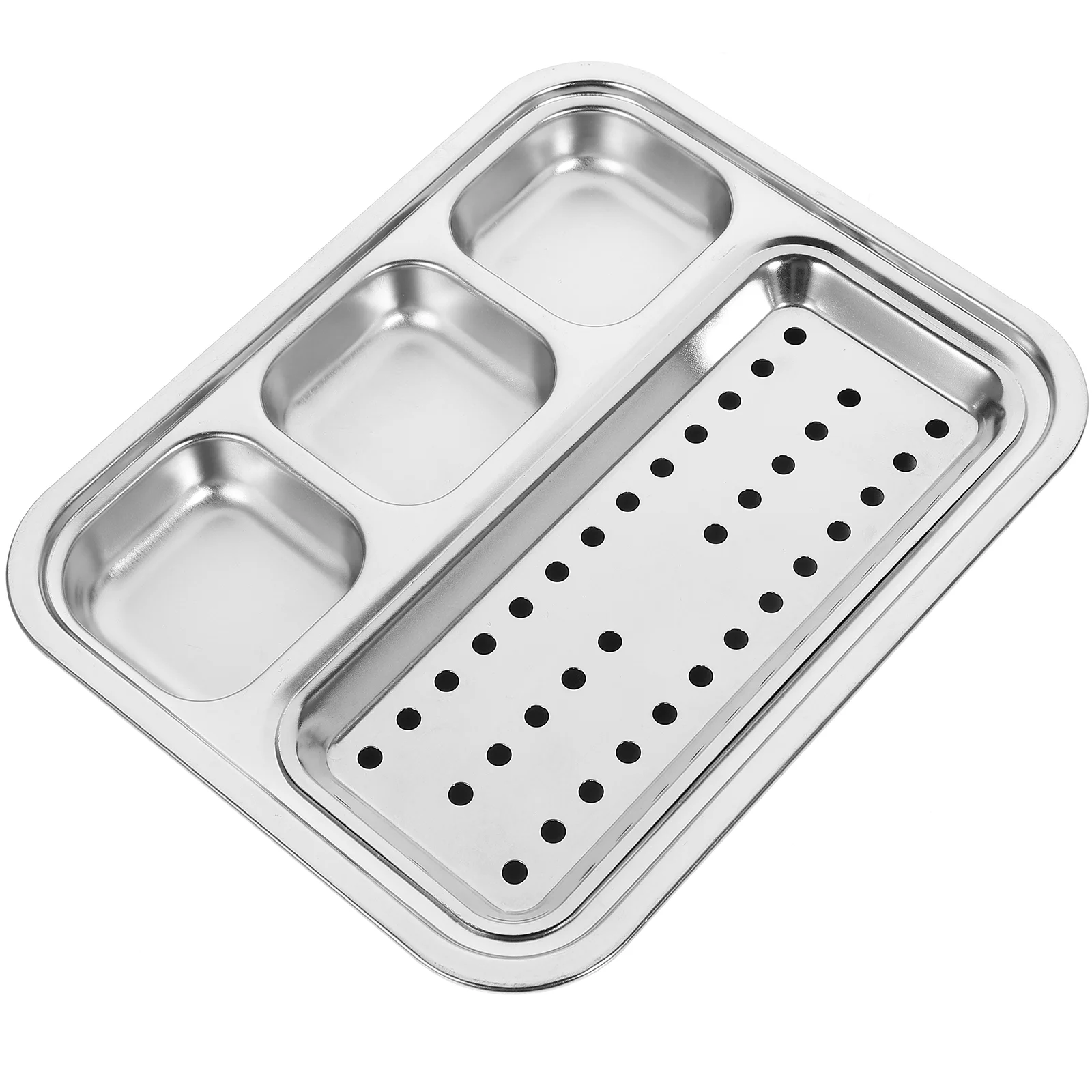 

Plate Divided Plates Sauce Dish Tray Serving Dumpling Steel Stainlessportion Sushi Dinner Compartment Control Fruit Adults Bbq