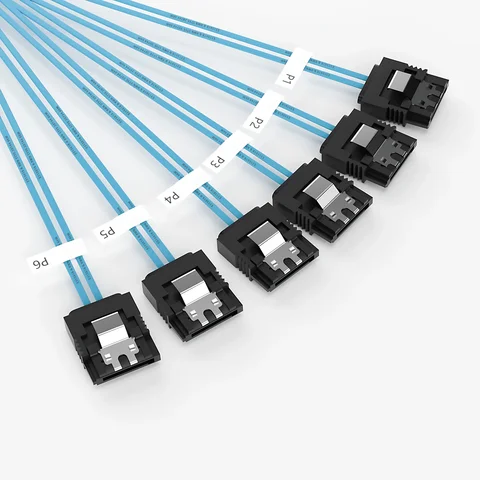 Кабель Sata к Sata, 6 портов/комплект, кабель SATA 3.0 с датой, 7-контактный на 7-контактный кабель Sas, 12 Гбит/с, кабель для жесткого диска для сервера NAS PC
