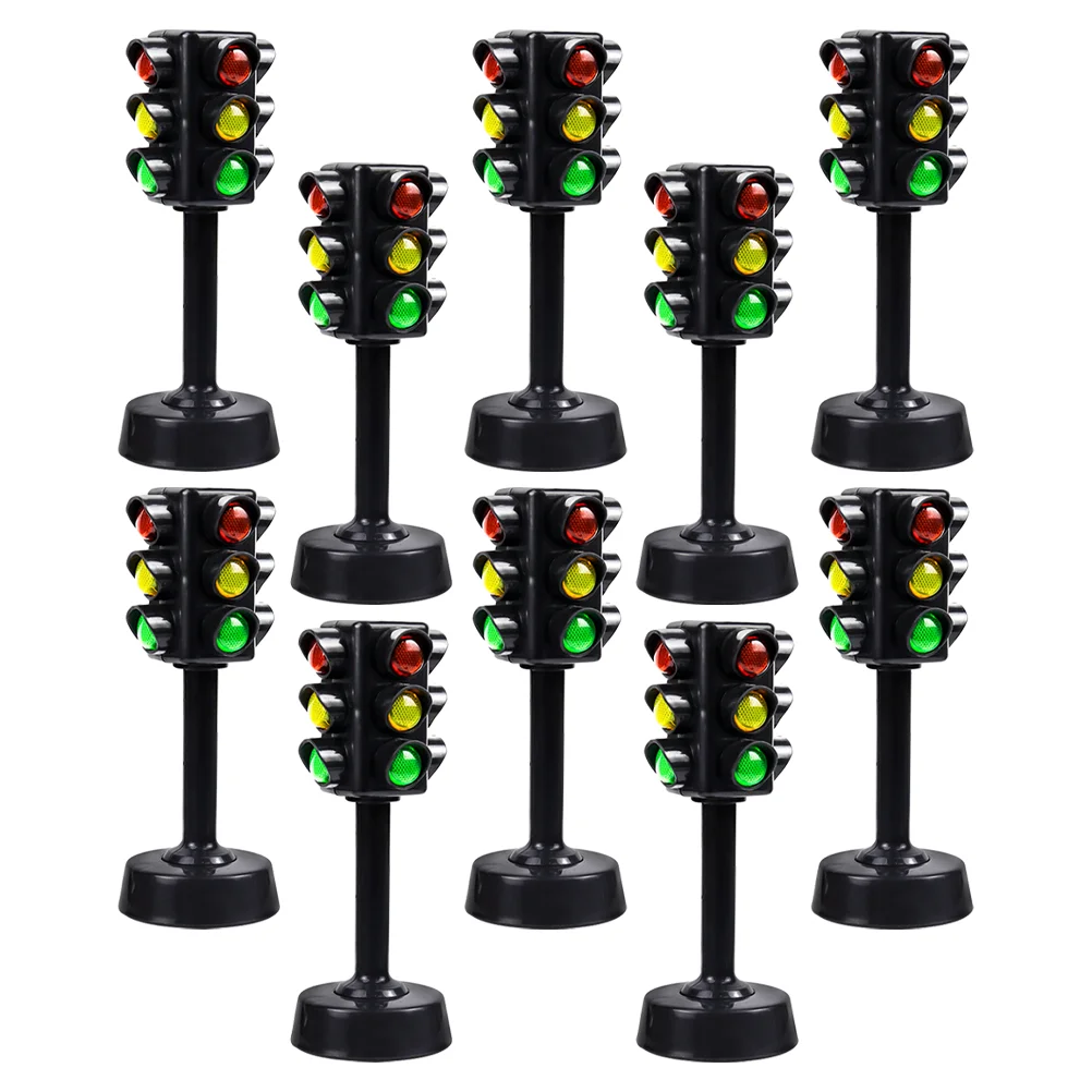 

10 Pcs Traffic Light Model Children Toys Signal Set Interesting Lamp Abs Mini Toddler Educational Plaything