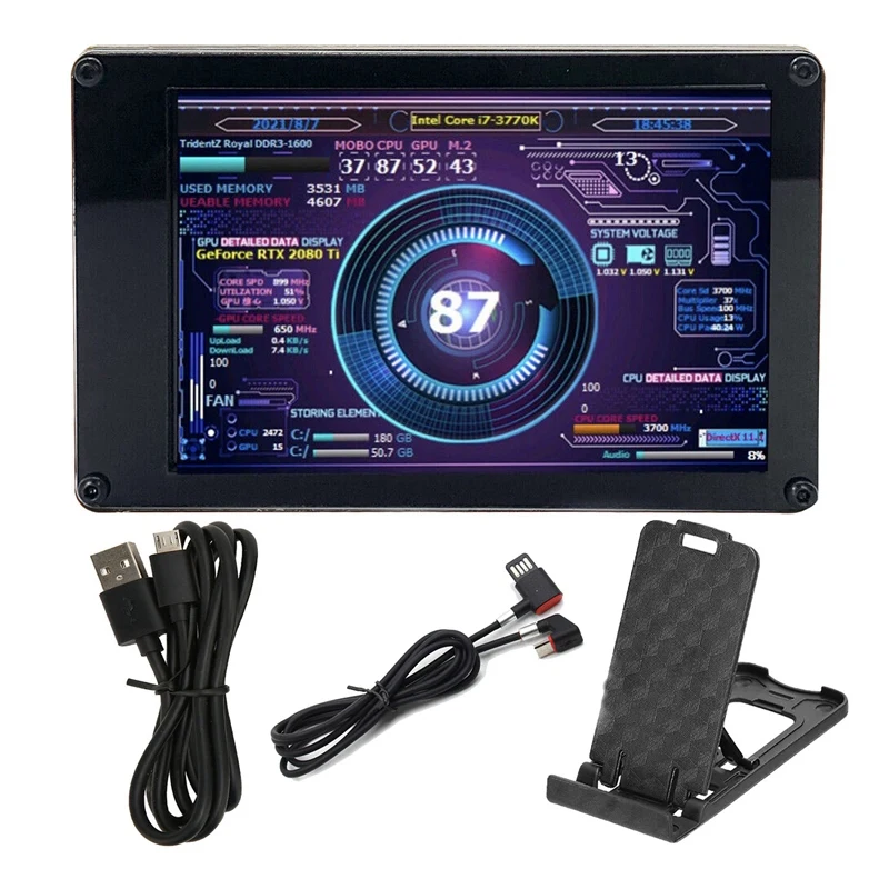 

3.5 Inch Computer Monitor Chassis Display Display Light AIDA64 RGB Breathing USB Display Sub-Screen For Raspberry Pi