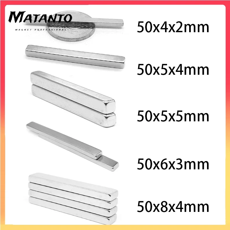 Неодимовый магнит 50 шт. 50x10x10 мм постоянные NdFeB магниты редкоземельный квадратный