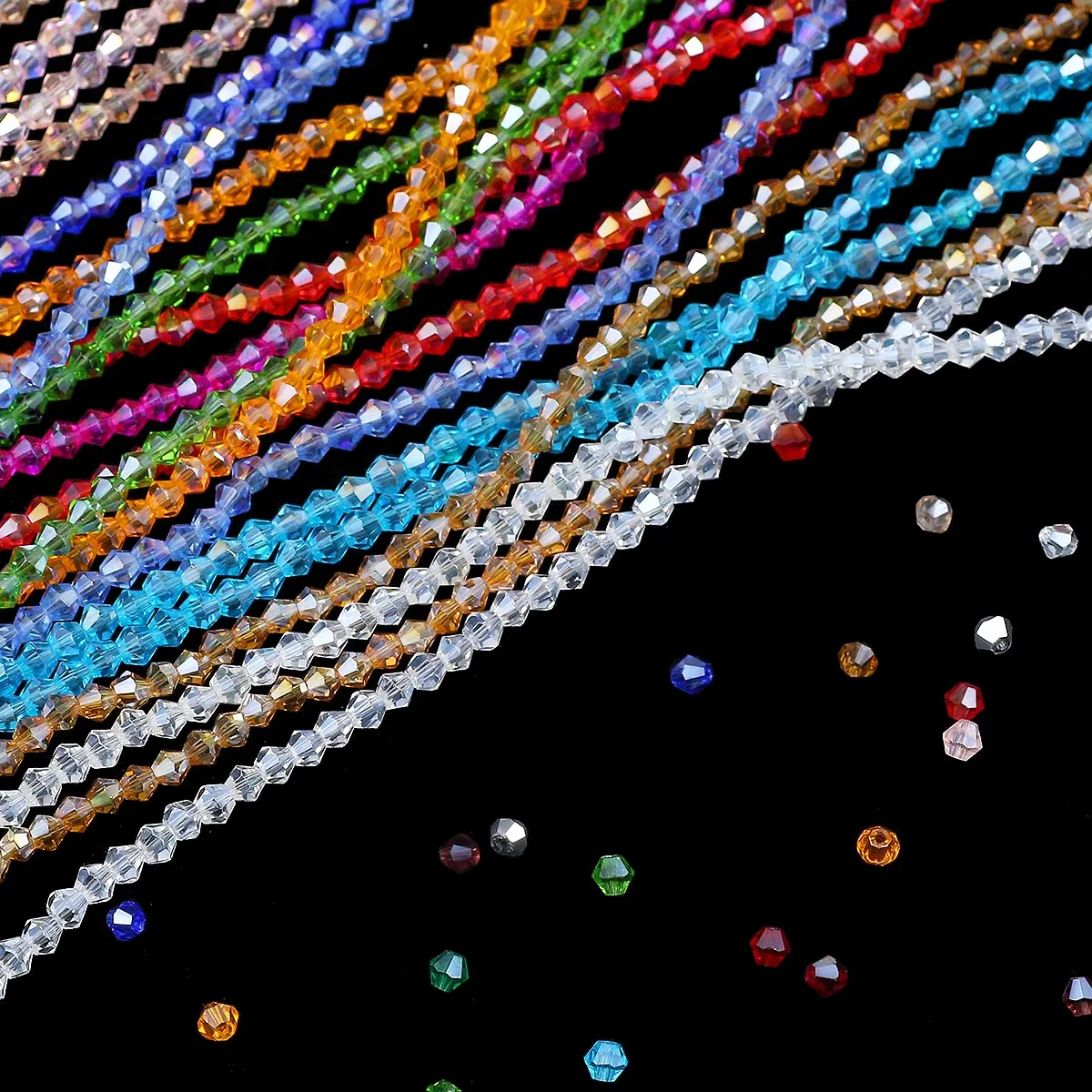 Стеклянные биконусные Австрийские граненые кристаллы незакрепленные бусины для