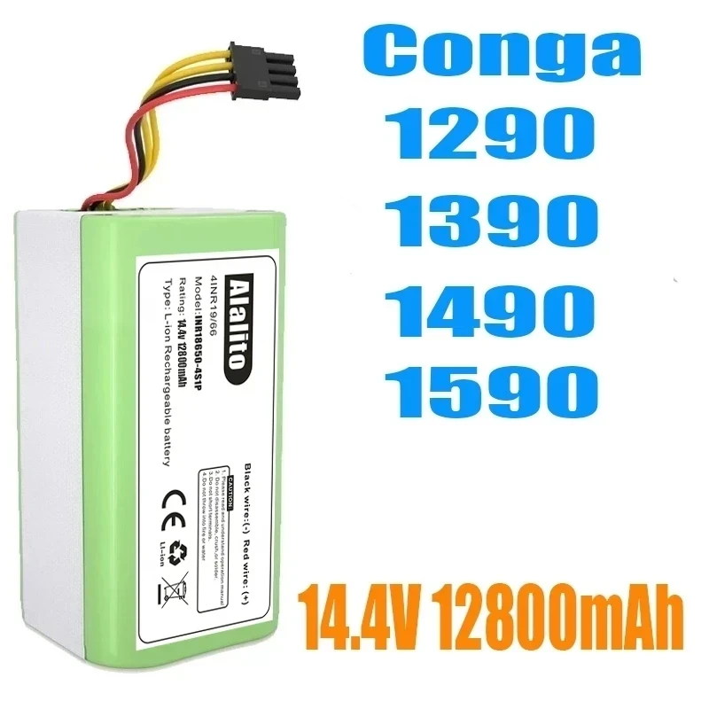 

Литий-ионный аккумулятор 4S1P 18650 14,4 В 12800 мАч для пылесоса Cecotec Conga 1290 1390 1490 1590 Genio deluxe 370 gutrend echo 520