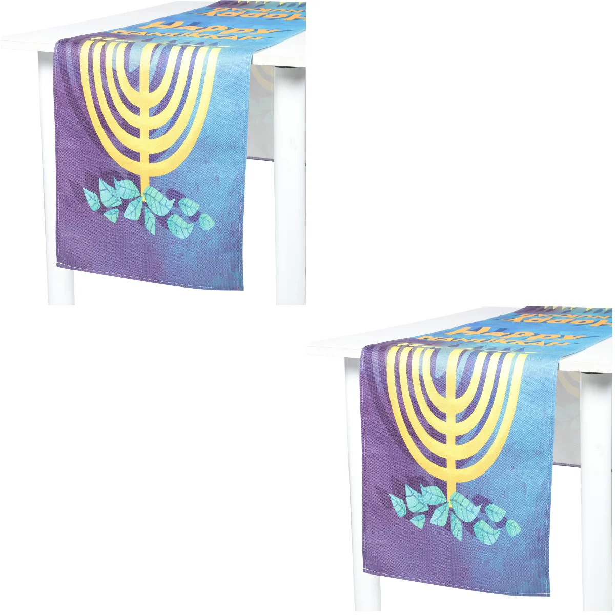 

2pcs Creative Table Runner Decorative Table Decor Holiday Tablecloth Hanukkah Table Cover