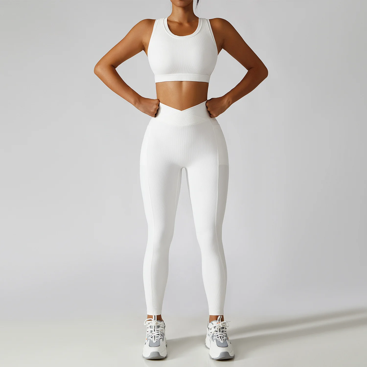 2022 Nahtlose 2 Stück Frauen Trainingsanzug Yoga Set Lauf Workout Sportswear Gym Kleidung Fitness Bh Hohe Taille Leggings