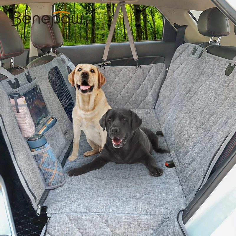 

Benepaw Scratch-Proof Dog Seat Cover Trunk Mat Hammock Mesh Window Waterproof Nonslip Puppy Pet Back Seat Protector Easy Clean