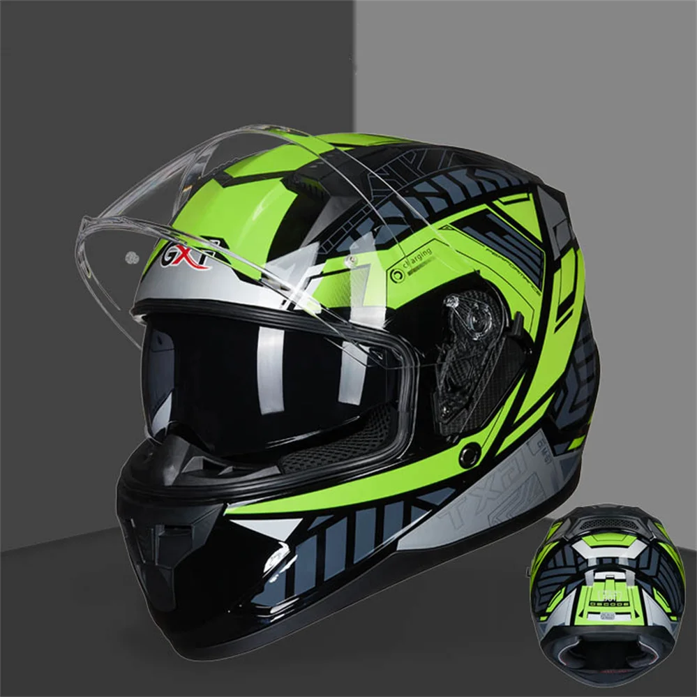 Winter Professional Motorcycle Full Face Helmet GXT Men Women Motocross Racing Casque High Quality Dual Lens Capacete Moto