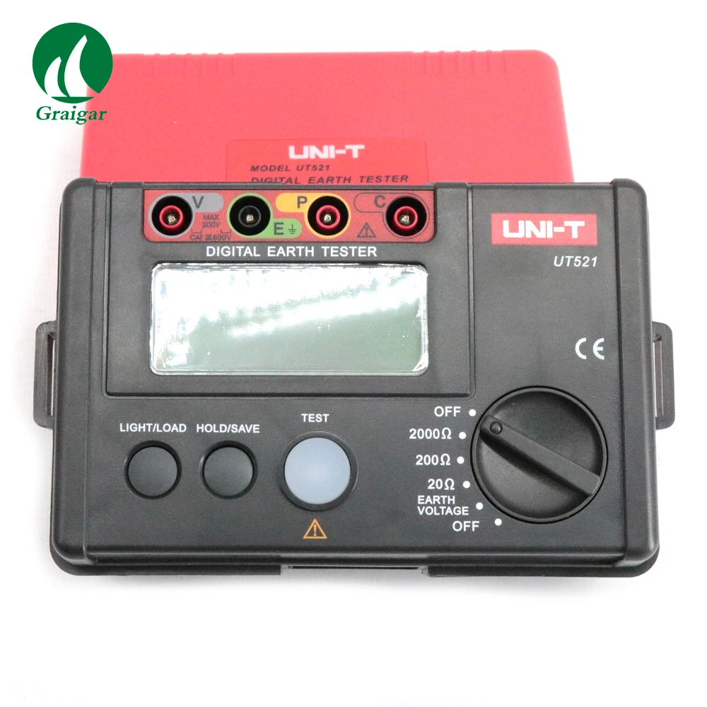 

UT521 Digital Earth Ground Resistance Voltage Meter Resistance Tester 0-200V 0-2000 ohm