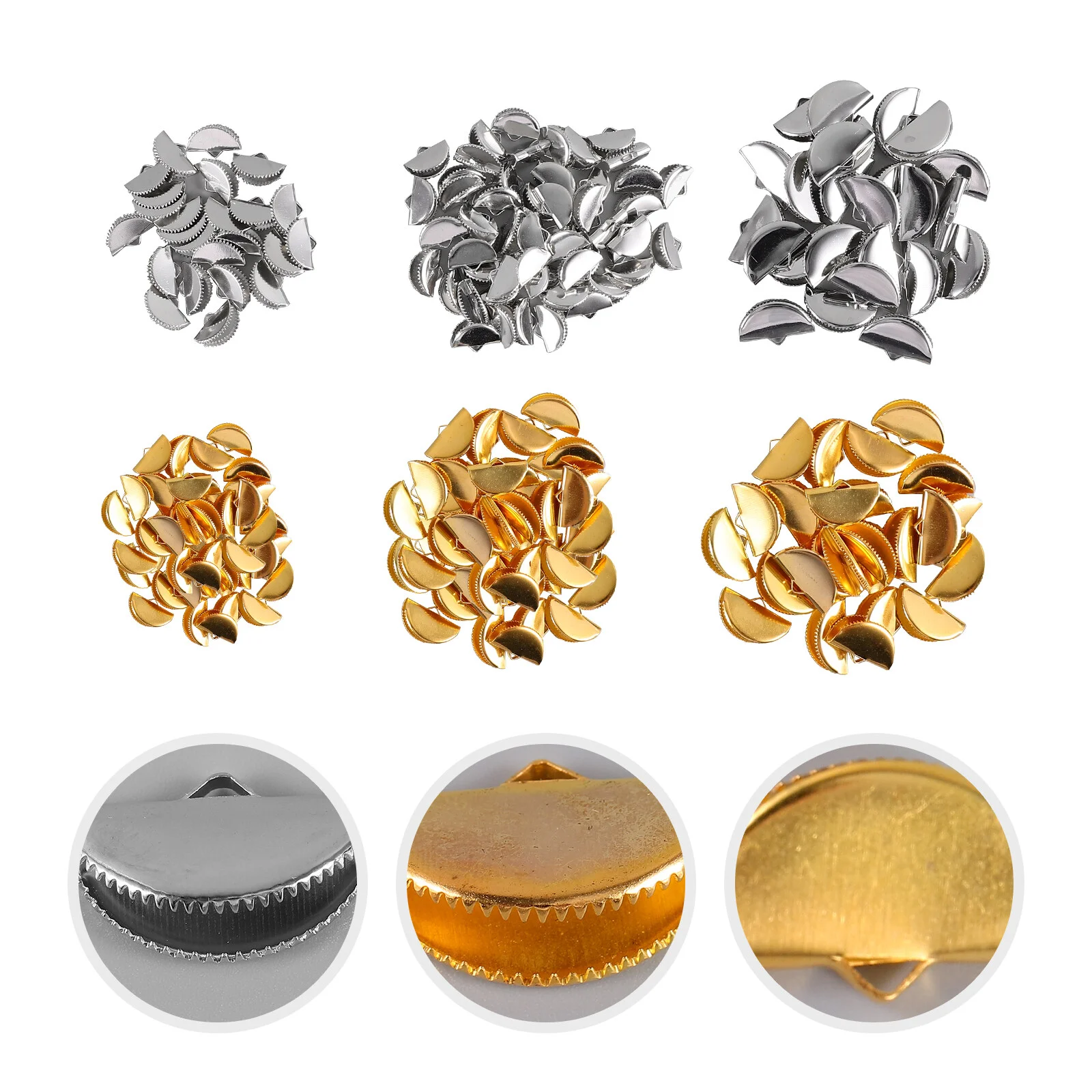 300 Pcs Fastener Clasps Jewels Crafts Sector Connector Charms Jewelry Making Metal Crimps Necklace Connectors