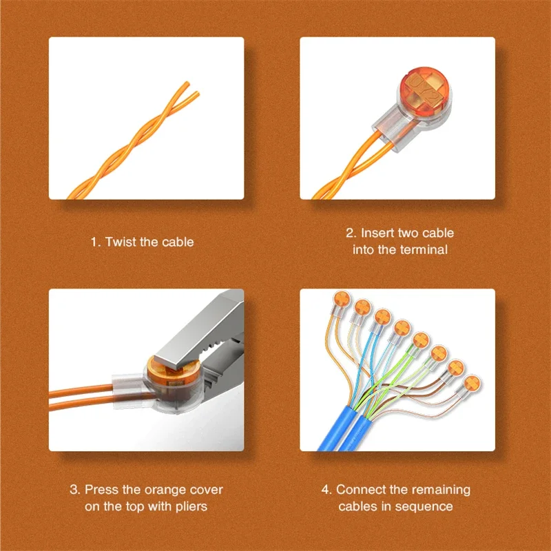 AMPCOM 50/100 шт Rj45 разъем обжимные соединительные клеммы K1 Водонепроницаемая