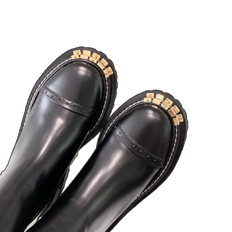 

VII 2023 Brand S New Model Big Gold Tooth Shoes for Female Elegant Booties Ladies Shoe Women's Ankle Boots with Free Ship Offer