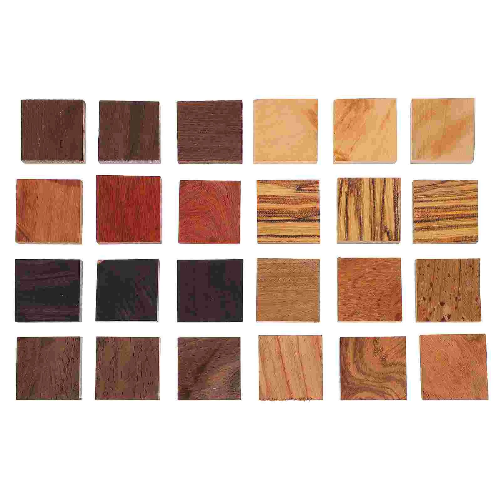 

24pcs Wood Ring Materials Wooden Pieces For Wood Jewelry Ring Making Unfinished Wood Ring Wood Blocks Wood Blanks For Diy