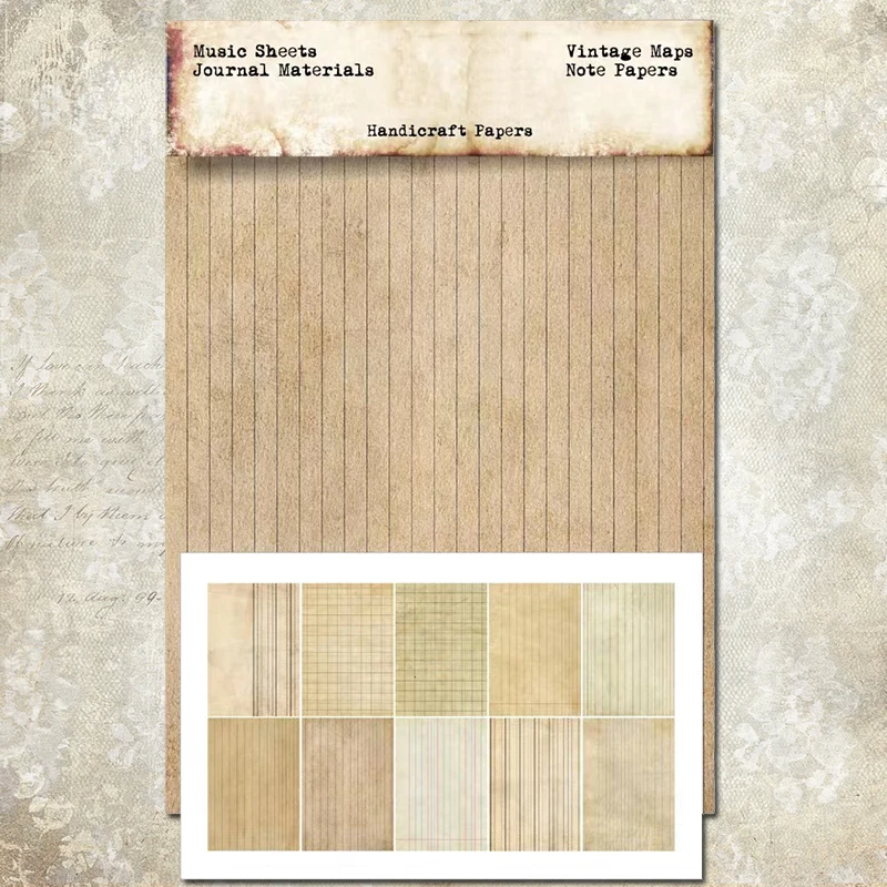 

FSCraft 10sheets A5 Line & Stripe background paper Scrapbooking Planner/Card Making/Journaling Project Essentials