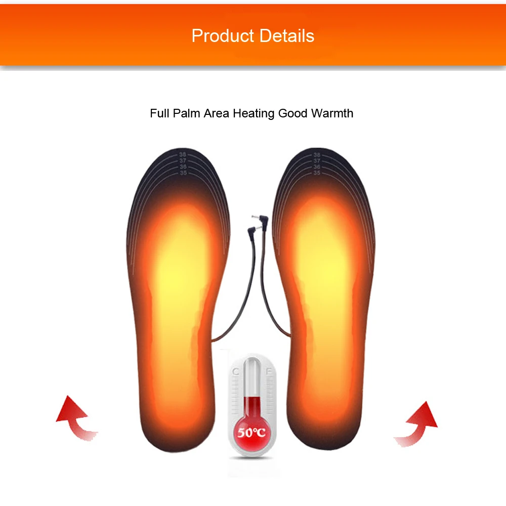 USB Heated Insoles for Shoes Electric Foot Warming Pad Feet Warmer Sock Pad Mat Winter Outdoor Sports Heating Insole Winter Warm