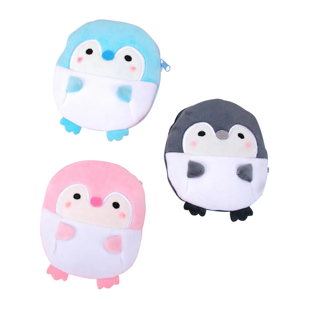 

3Pcs Portable Wallet Girls Mini Bag Lovely Plush Bag Cartoon Coin Purse