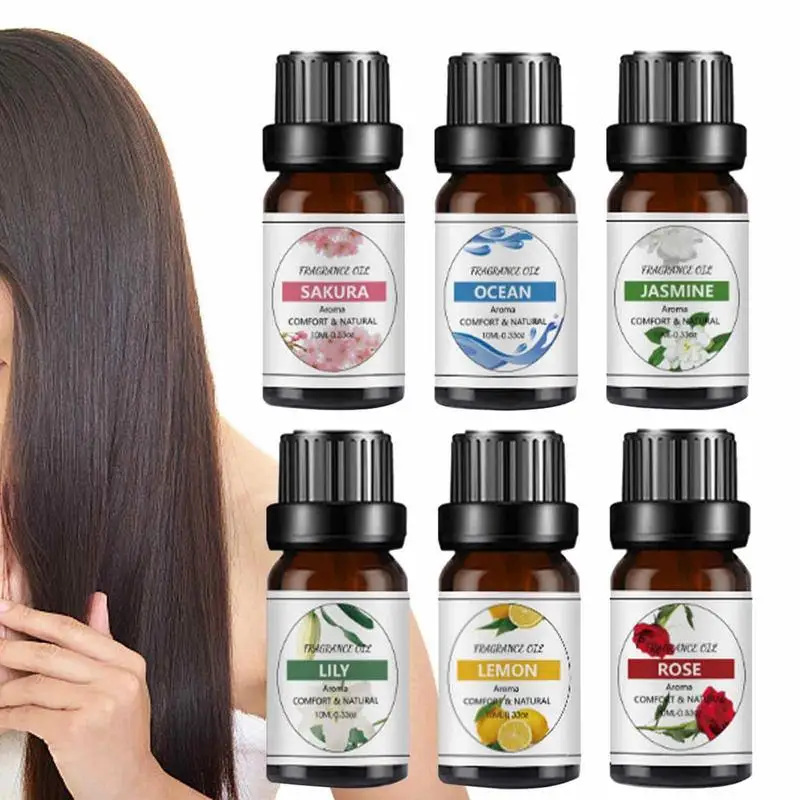 

6pcs Pure Herbal Essential Oils Plant Water-soluble Fragrance Oil Aromatherapy Diffusers Freshening Air Relieve Stress Care Set