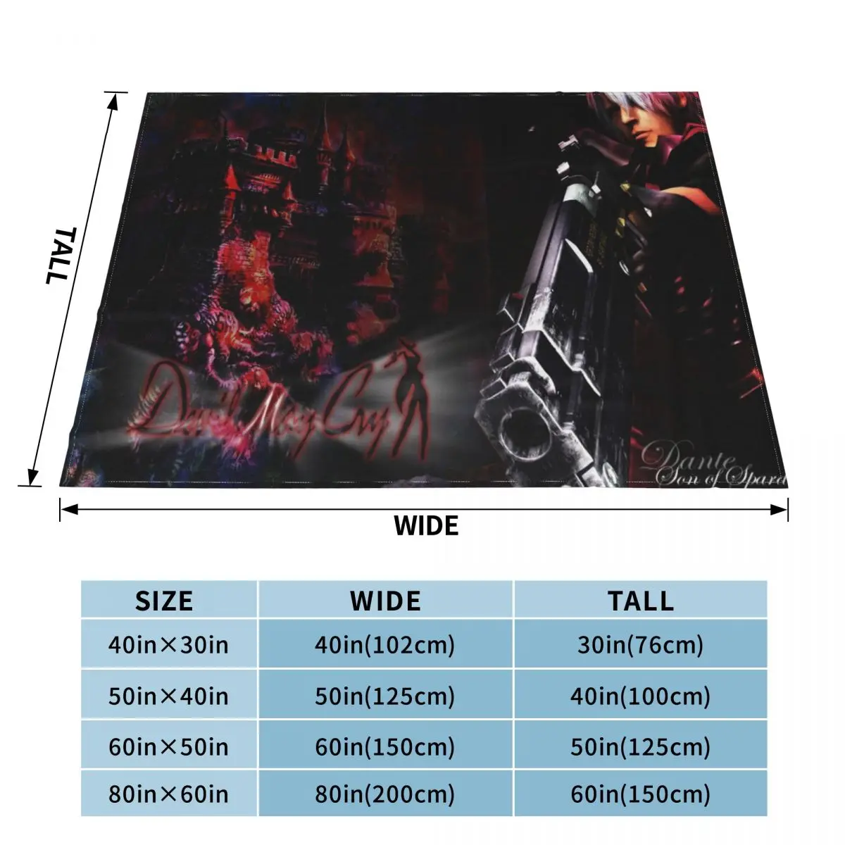D-Devil May Cry DMC Game Blanket Fleece All Season Cartoon Wielofunkcyjny ciepły koc do rzucania na pościel Narzuty biurowe