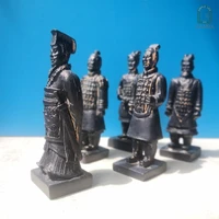 7pcs terracotta warriors and horses model ornaments complete set archaeological works hand made room decoration