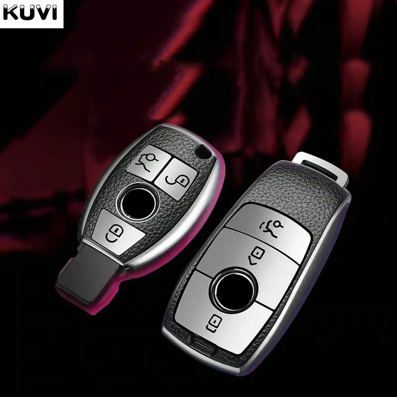 

Promotion Leather TPU Car Key Case Cover Shell Fob For Mercedes Benz A B C E S Class W204 W205 W212 W213 W176 GLC CLA AMG W177