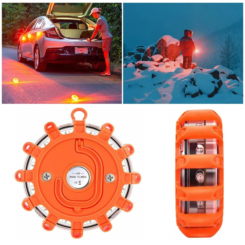 

Magnetic Car Emergency Roadside Safety Flares Light IP44 Road LED Strobe Warning Light Flashlights Rescue Light Car Beacon Lamps