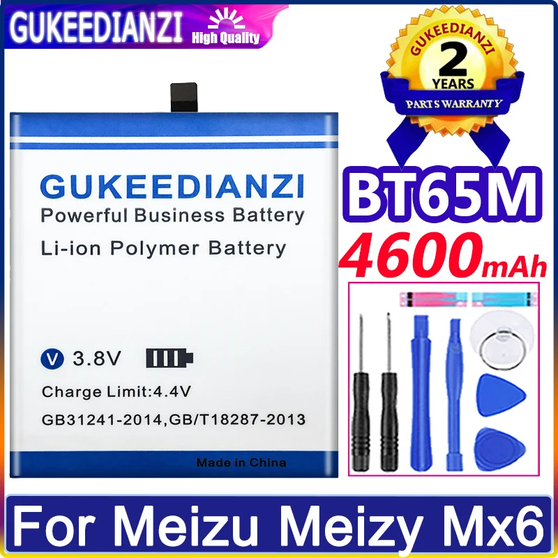 

For Meizu 4600mAh BT65M Battery For Meizu Meizy Mx6 Batteries + free tools