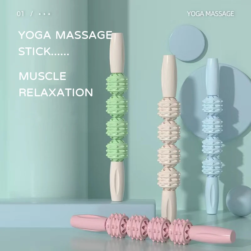 

Hot New Yoga Massage Stick Mace Muscle Relaxer Fascia Ball Langya Roller Calf Massage Roller Leg Beauty Magic