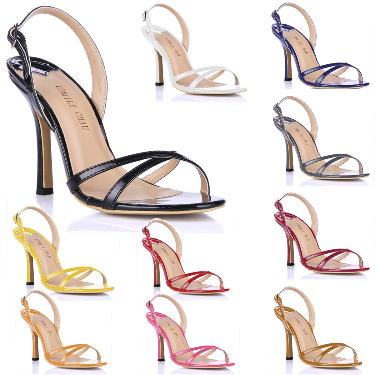 

Sexy Party Stiletto High Heel Slingback Women Sandals Sandales Femmes Talon Haut Aiguille Bride Arriere Soiree Mode Fete YJ158-b