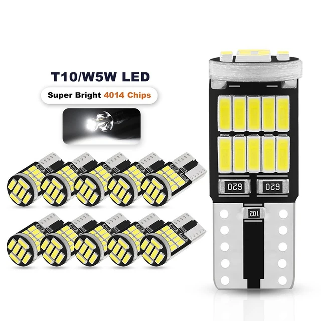 T10 W5W Car LED Interior Light 26 SMD 4014 LED Width Light Bulb 12V Instrument Lights Bulb for Vehicle Automobile for Cars Auto 1