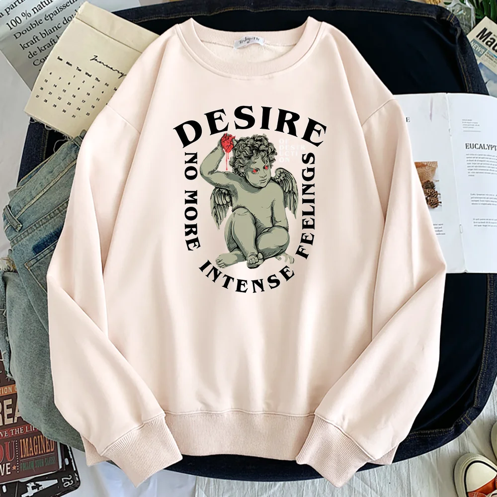 

Love Cupid Holding A Heart Desire No More Intense Feeling Print Man Hoodie Warm O-Neck Clothes Street Fashion Pullover Men Hoody