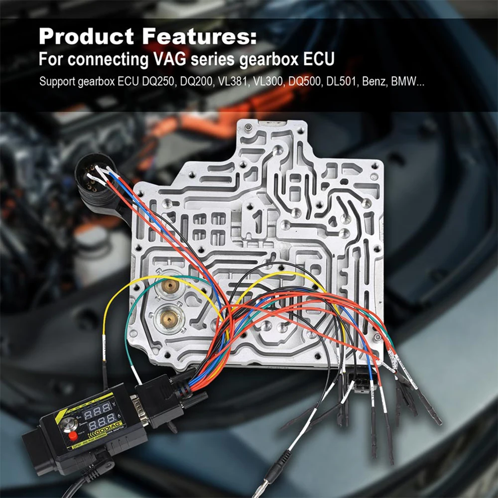Адаптер данных коробки передач GODIAG GT107+ DSG Plus с дисплеем напряжения и тока для DQ250