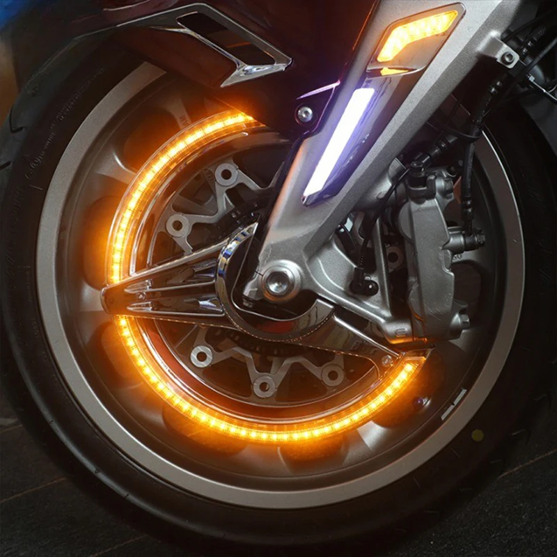 Передний стоп-сигнал для мотоцикла устанавливаемый на вилку светодиодные лампы