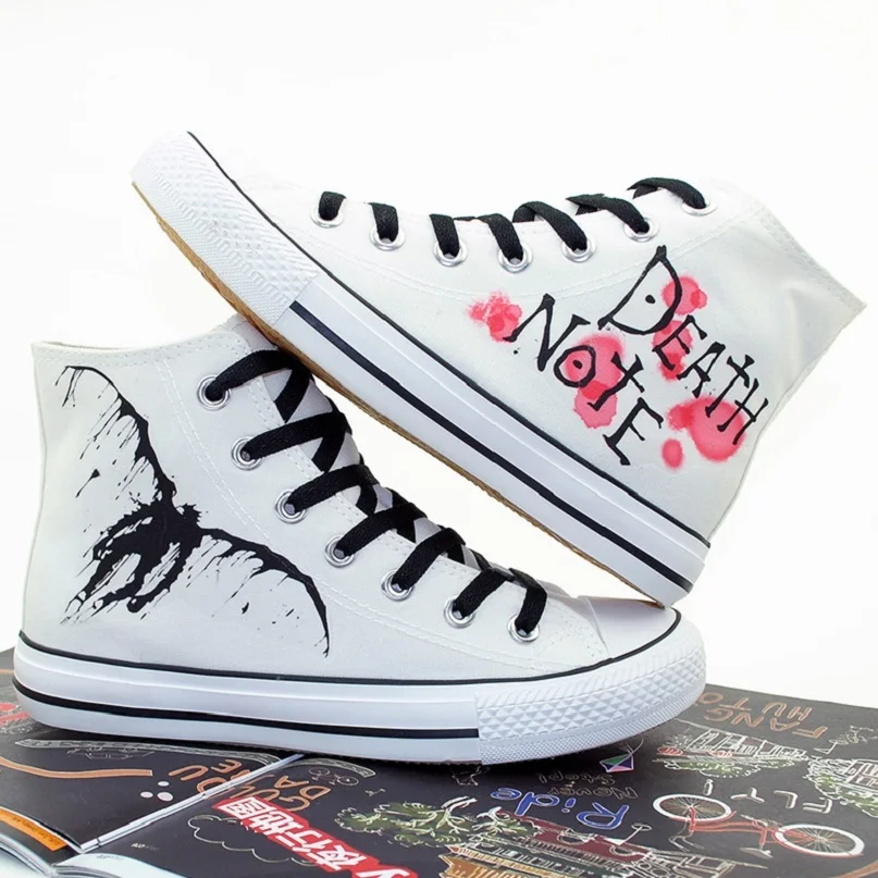 

Unisex Anime Cos Death Note L Casual Student Plimsolls Canvas Shoes Rope Soled Shoes Demonia Canvas Flat Sneakers
