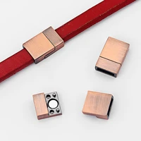 3setslot flat leather cord magnetic clasps square connectors for diy bracelets necklace jewelry handmade making accessories