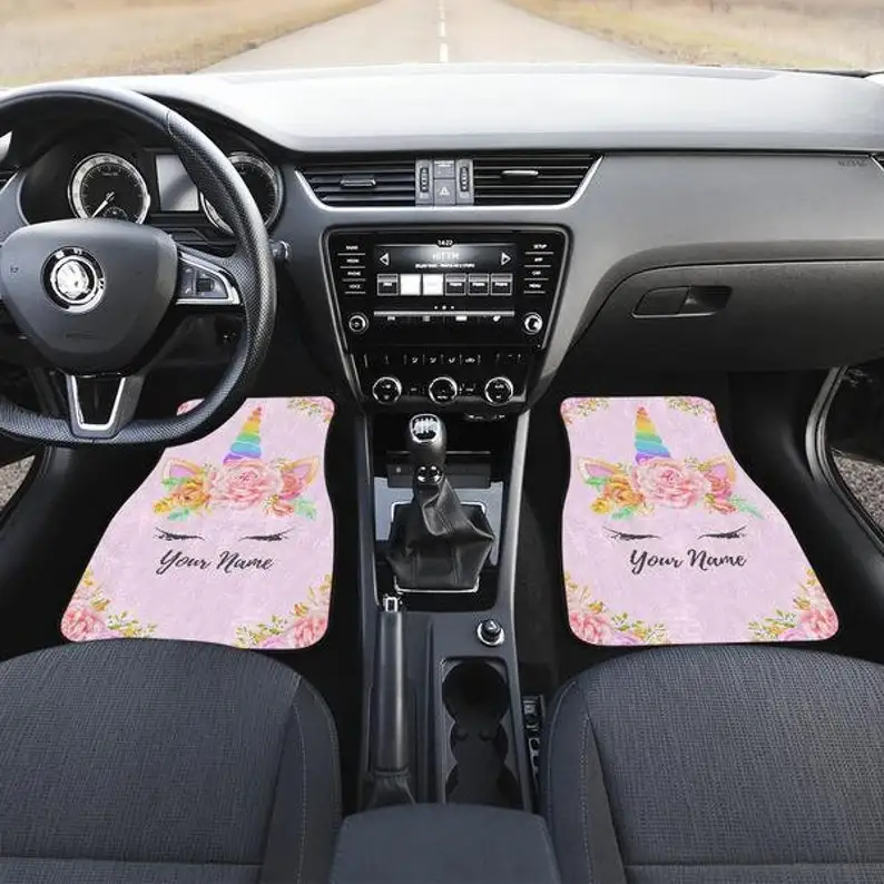 

Unicorn Front And Back Car Mats, Unicorn Car Floor Mats Set, Unicorn Lover Gift, Custom Full Car Mat Set, New Car Floor Accessor