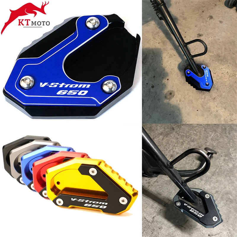

For SUZUKI V-STROM 650/XT VSTROM 650 DL650 2004-2022 2021 Motorcycle CNC Kickstand Foot Side Stand Extension Pad Support Plate