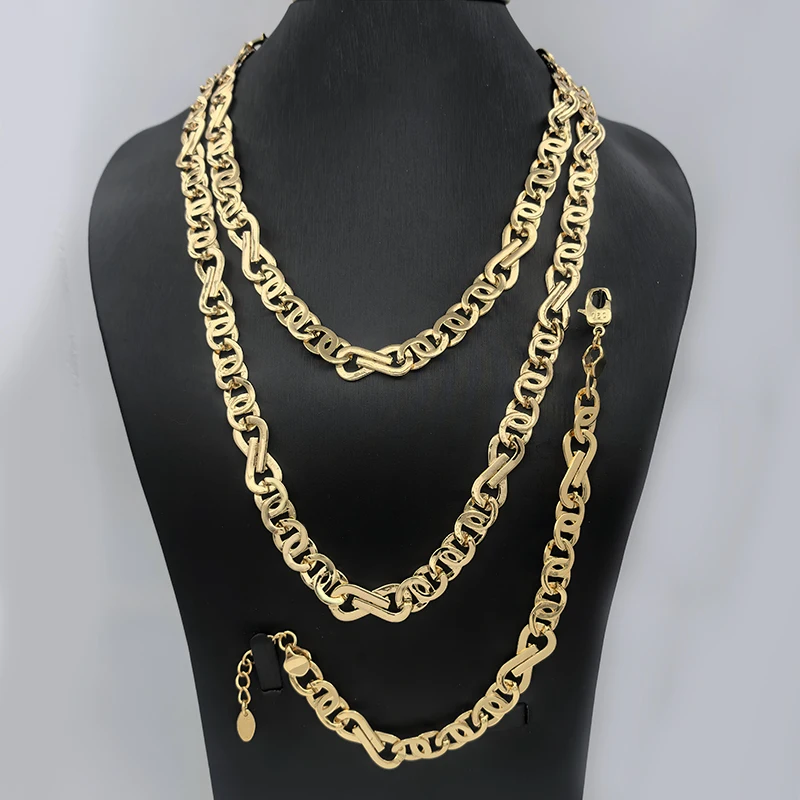 Дубайские модные ювелирные изделия комплект ожерелья ручная цепочка большой