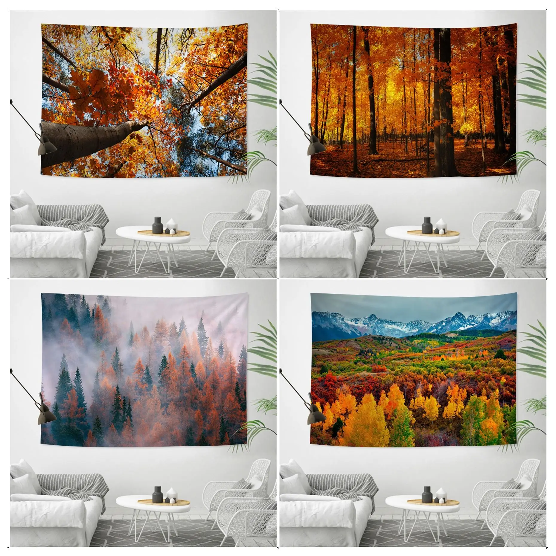 

Autumn Forest Tapestry Art Printing Bohemian Wall Tapestries Mandala Japanese Tapestry