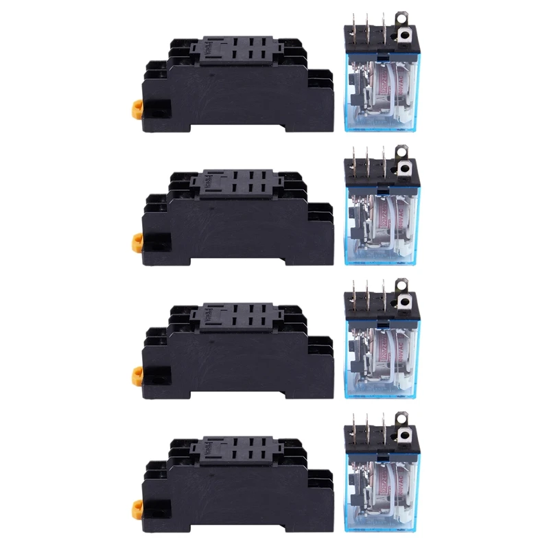 4X LY2NJ HH62P-L 220V AC катушка DPDT Power Relay 8 Pin W PTF08A Socket